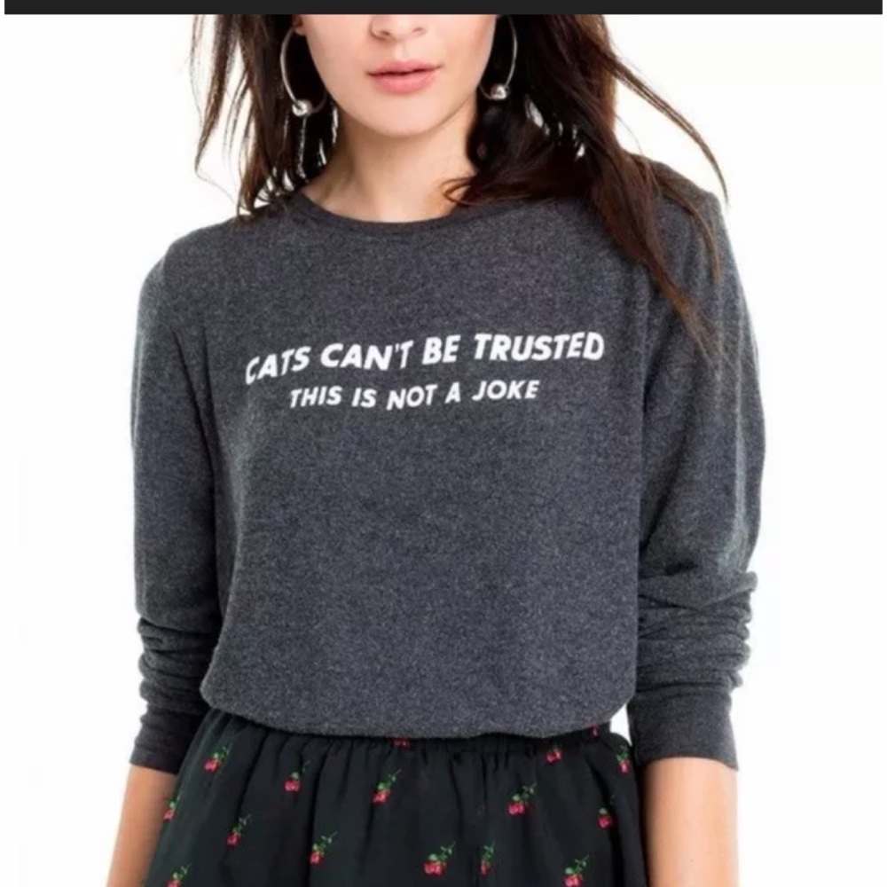 WILDFOX Cats Can't Be Trusted Sweatshirt Grey  (M)